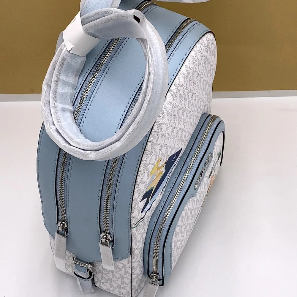 MICHAEL KORS JET SET GIRLS JAYCEE MEDIUM BACKPACK BRIGHT WHITE/ BLUE COL… - Picture 9 of 16